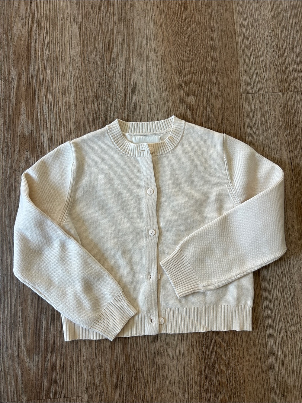 Zara Cream Button-Front Kids Cardigan